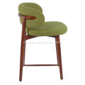 Italiaanse minimalistische stoelstoel Green Fabric Bar Stool